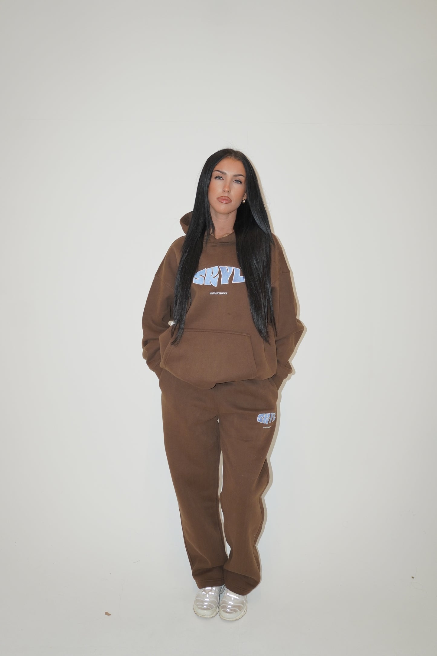 SKYL Signature Straight Leg Bottoms - BROWN/BLUE