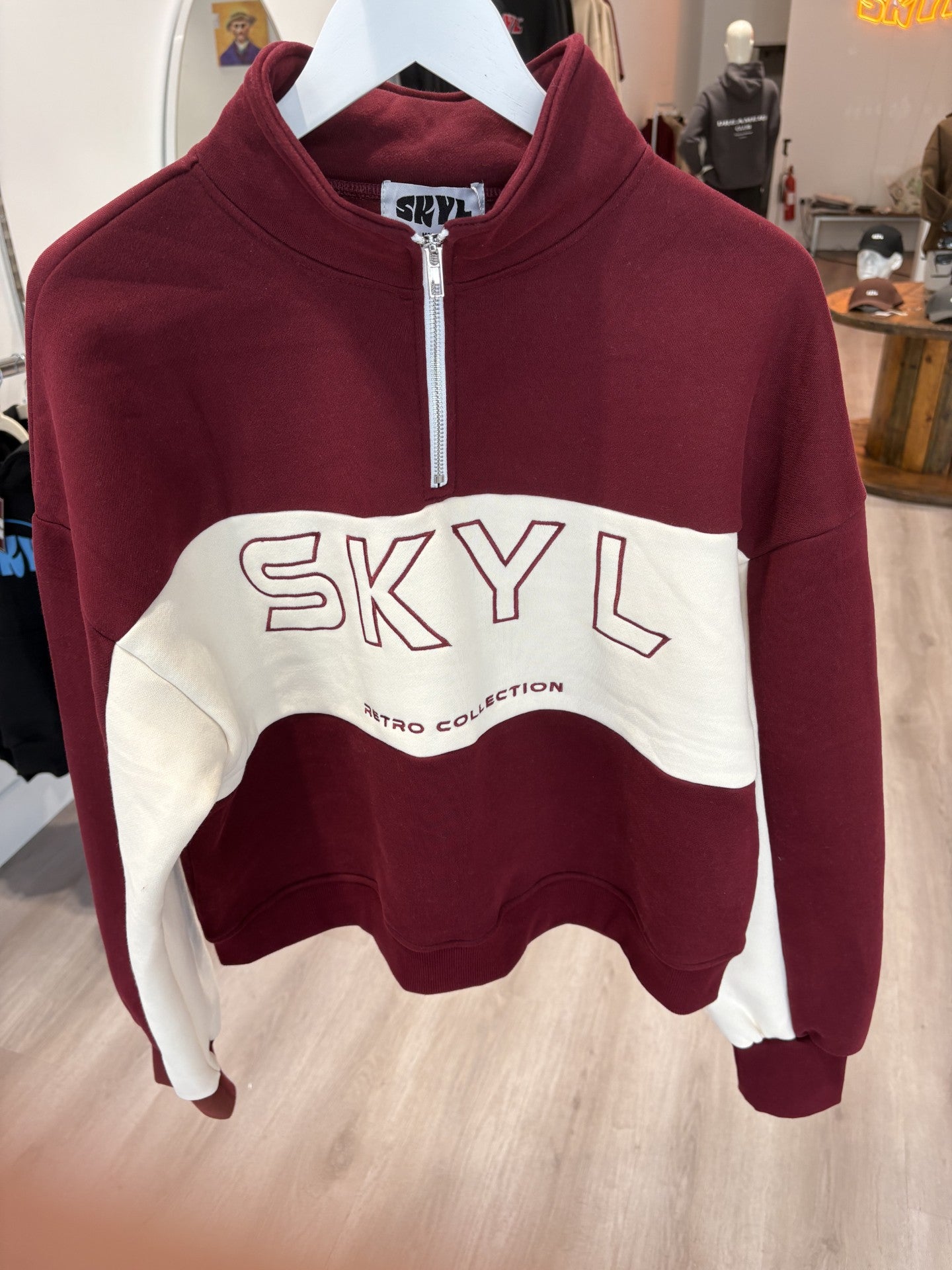 Retro Inspired Designer Half zip - Gucci Red