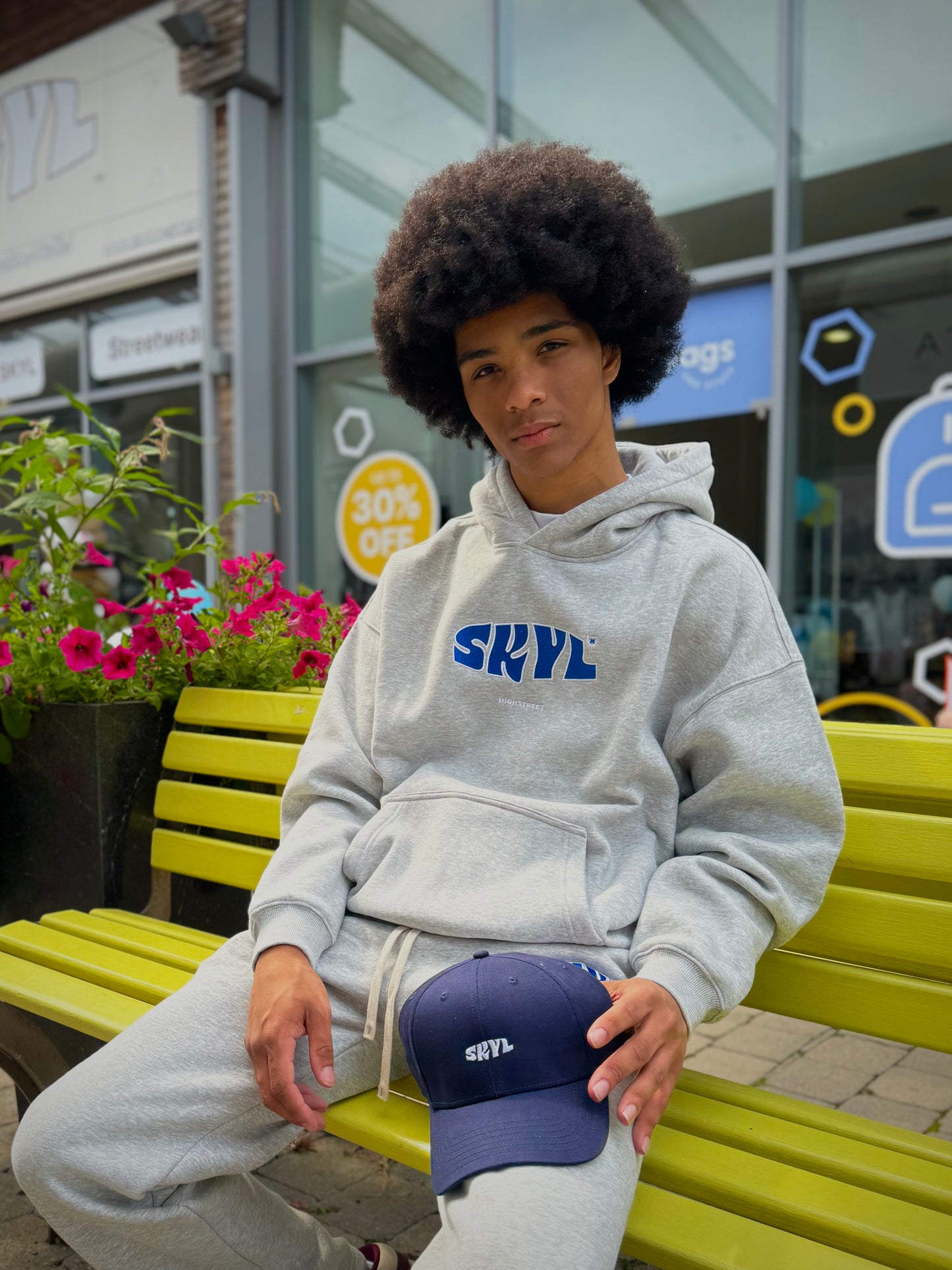 SKYL Signature Hoodie - MARL GREY/BLUE
