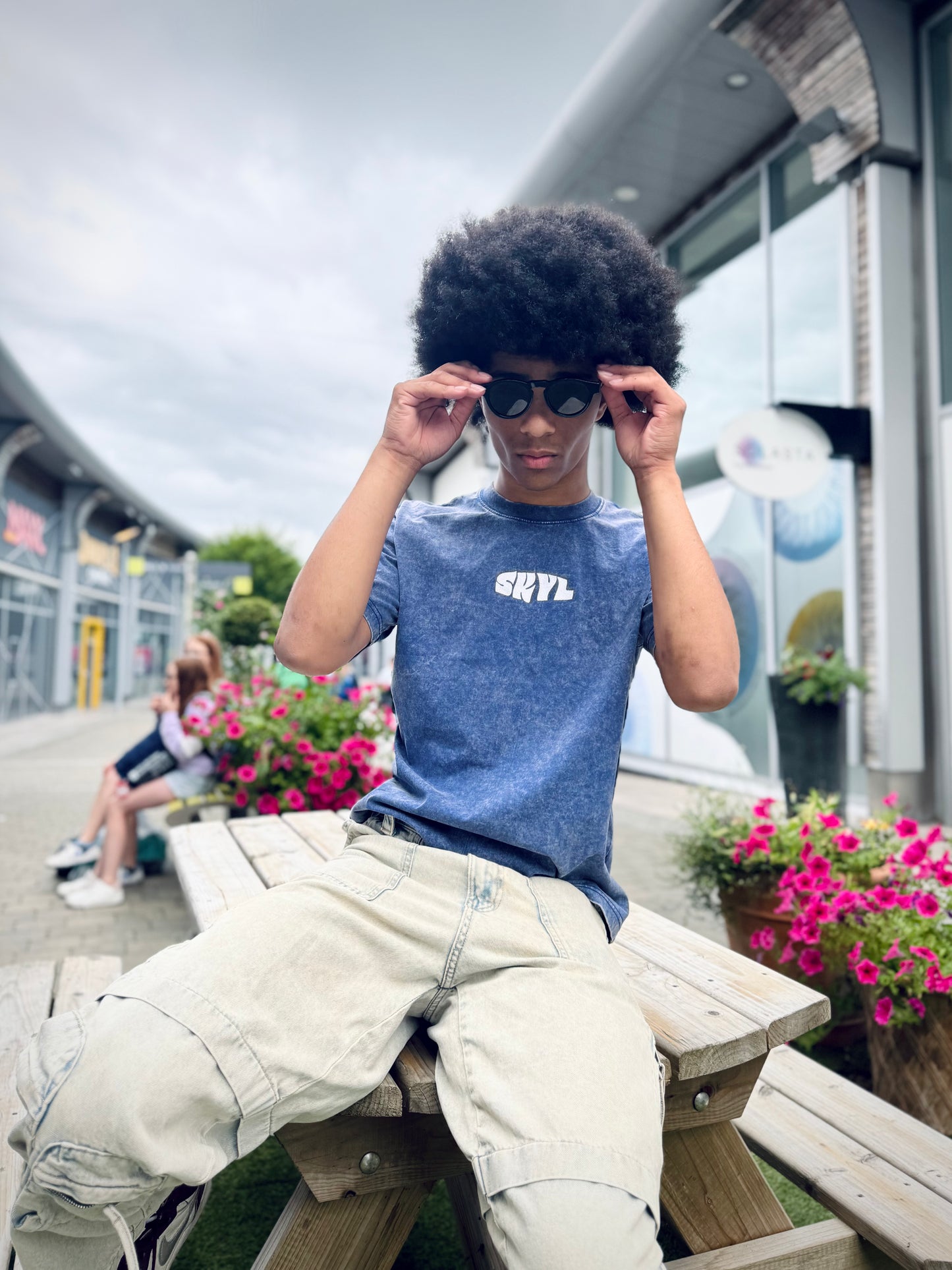Acid wash tee