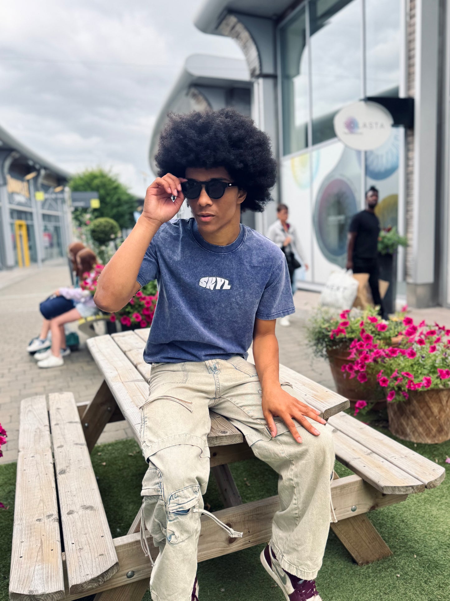 Acid wash tee