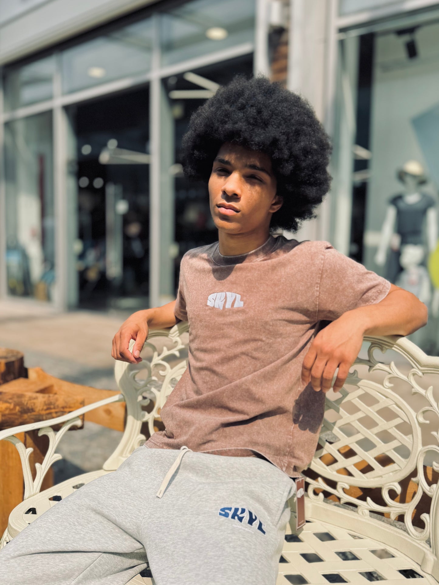Acid wash tee