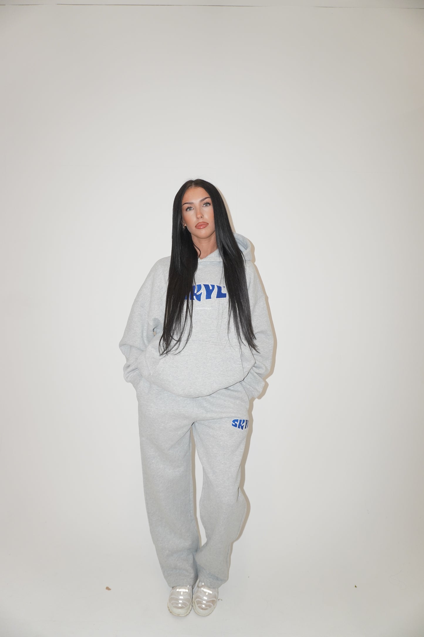SKYL Signature Hoodie - MARL GREY/BLUE