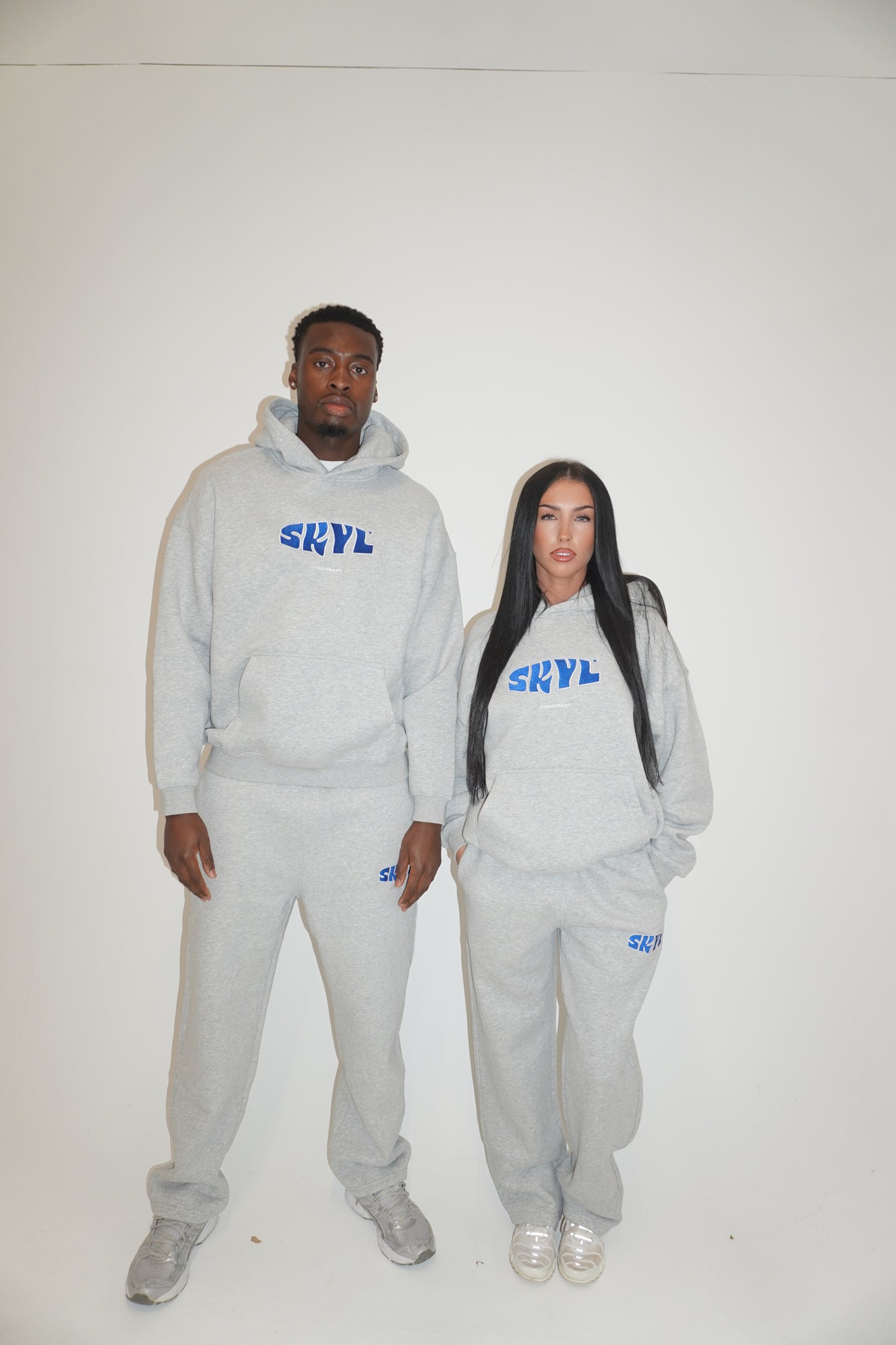 SKYL Signature Hoodie - MARL GREY/BLUE