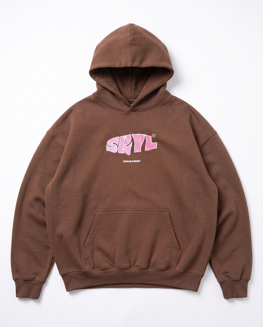 SKYL Signature Hoodie - BROWN/PINK