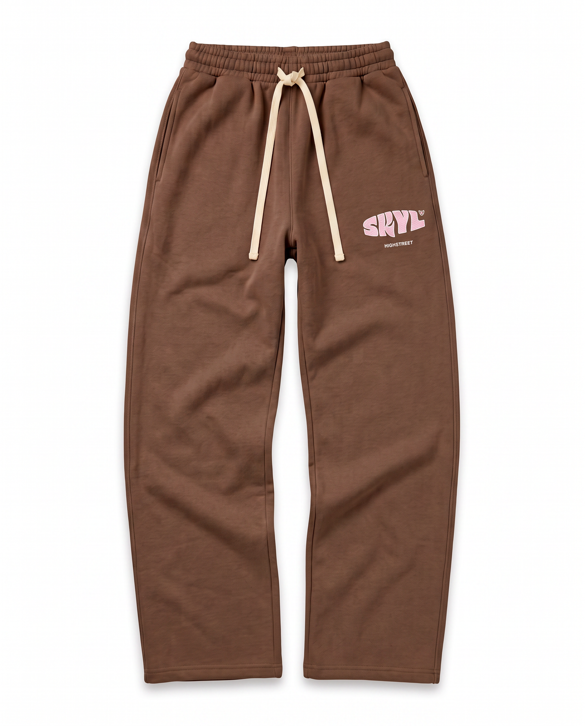 SKYL Signature Straight Leg Bottoms - Brown/Pink